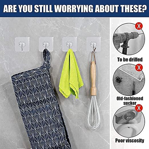 Self Adhesive Heavy Duty Wall Hooks(Pack of 20)