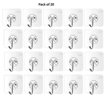 Self Adhesive Heavy Duty Wall Hooks(Pack of 20)